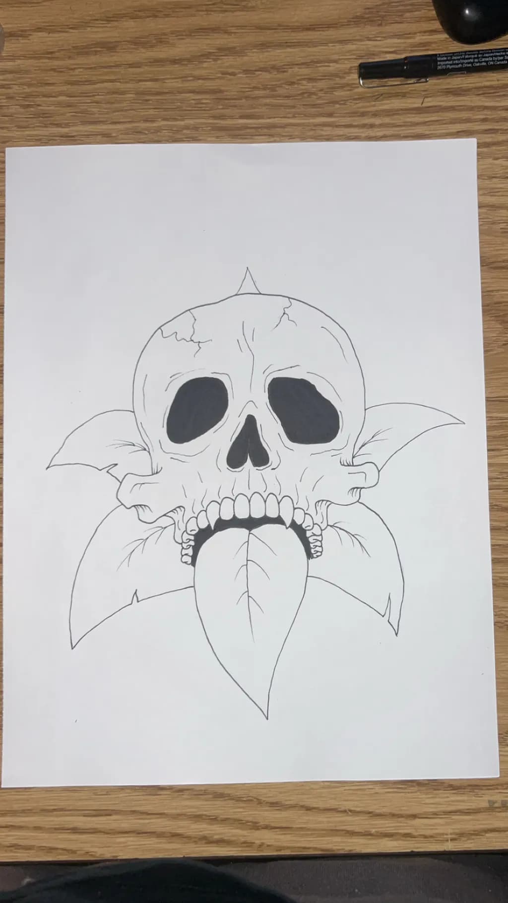 Skull with Leaves