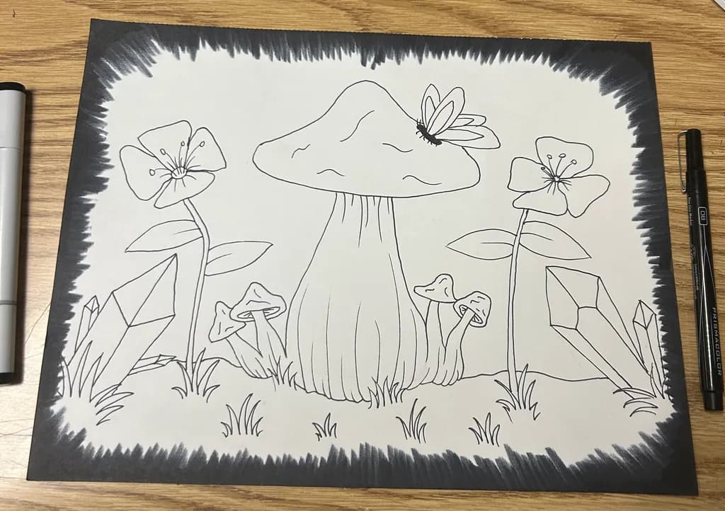 Mushroom Garden Scene