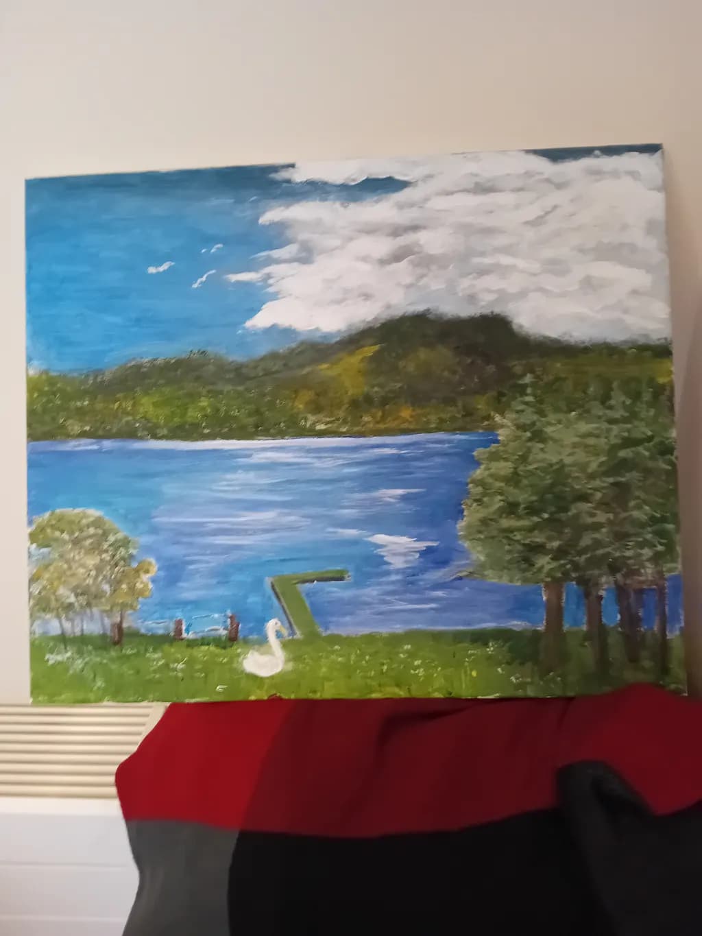 Lake View with Swans
