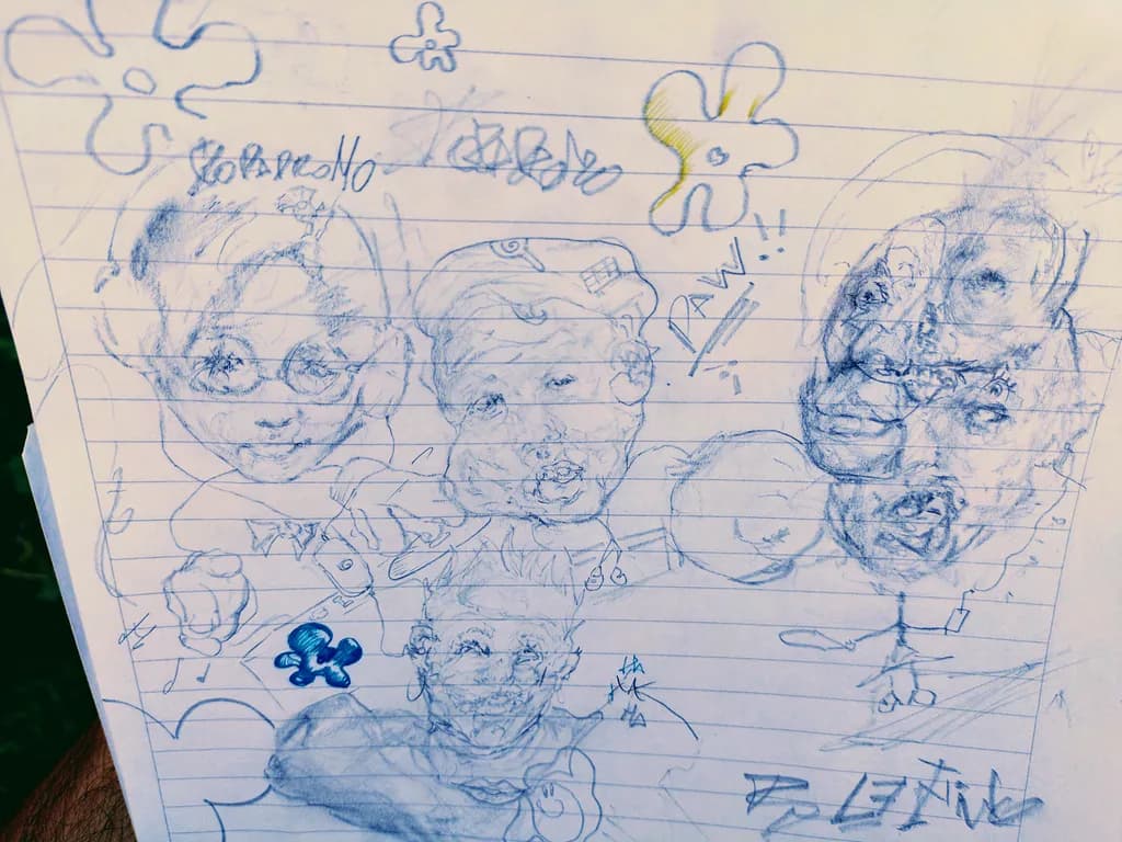 Notebook Cartoon Faces Doodle
