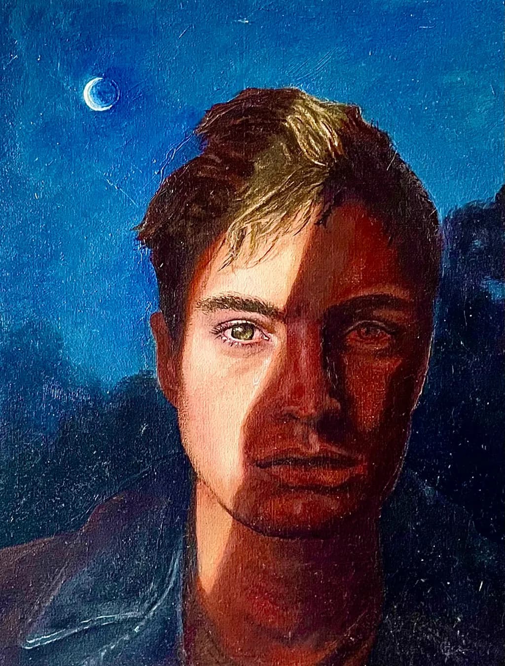 Moonlit Half Face
