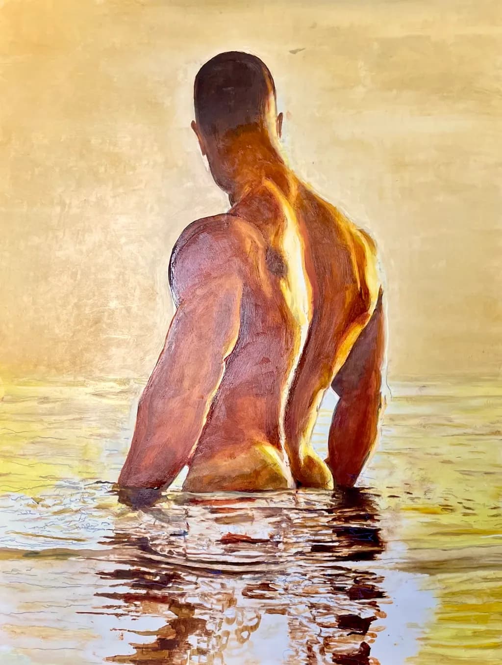 Man in Water Reflection