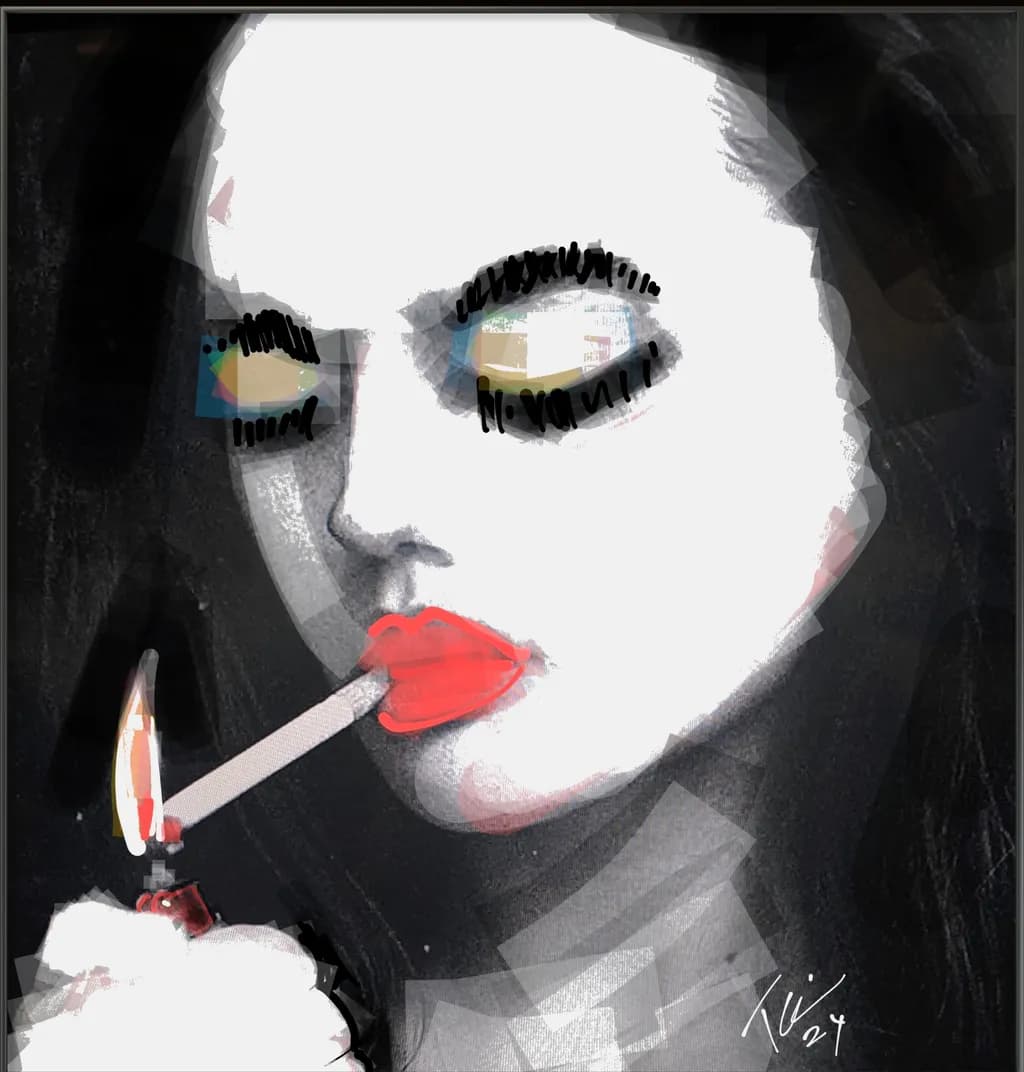 Flamed Cigarette Portrait
