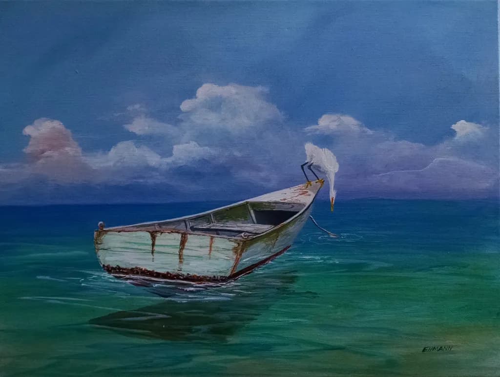 Boat with Heron