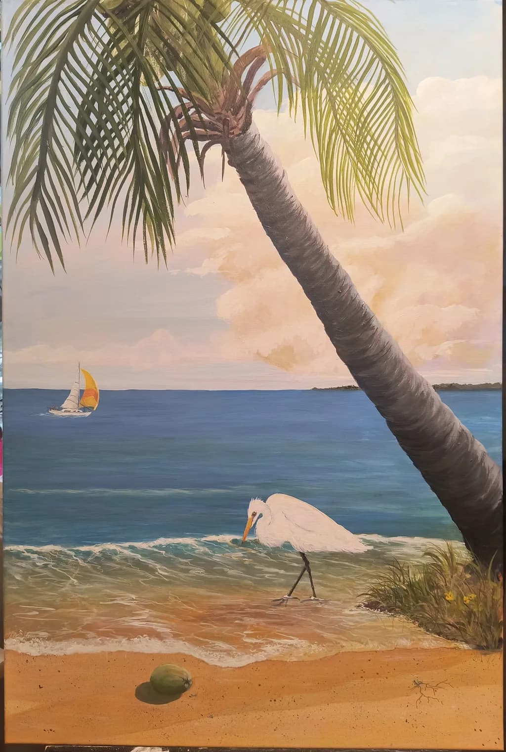 Palm Tree Beach Scene