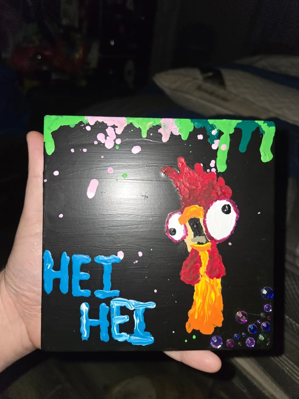 Chicken Portrait with Drips