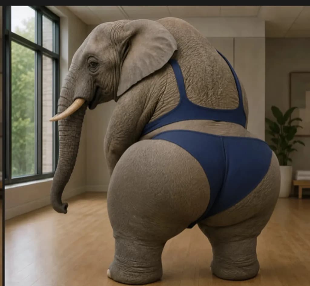 Elephant in Blue Bikini
