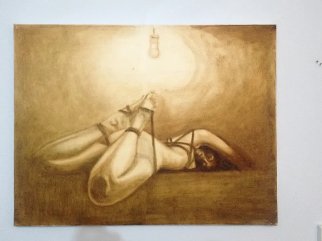 Bound Figure Under Lightbulb
