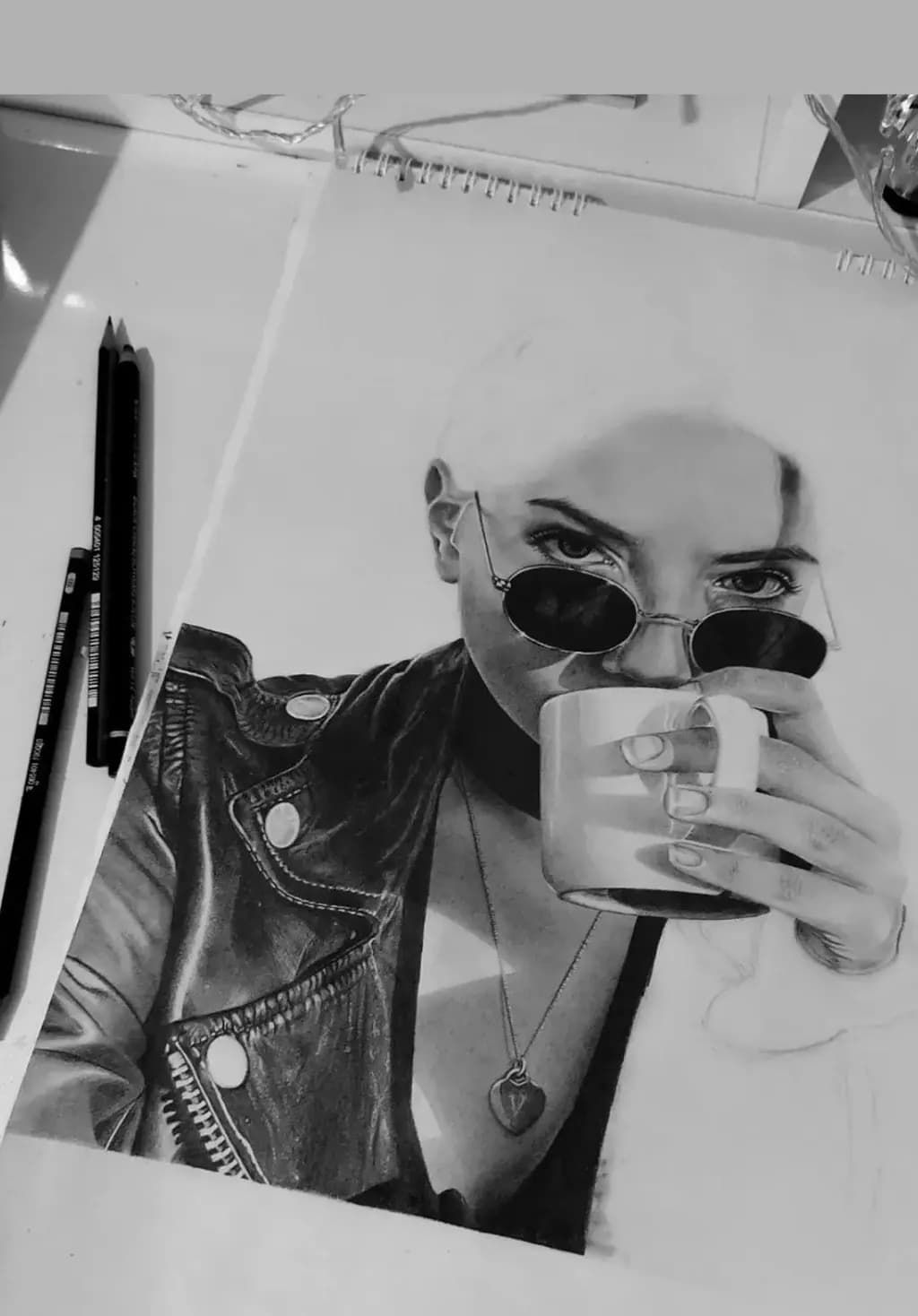 Coffee Moment with Sunglasses