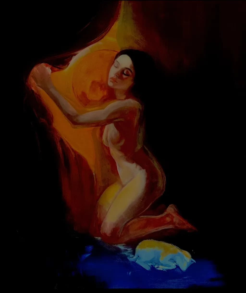 Nude with Cat