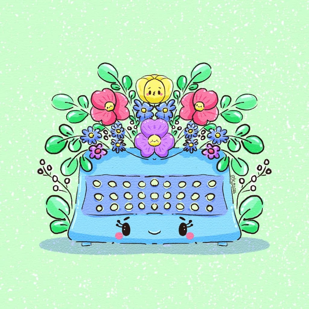 Floral Typewriter