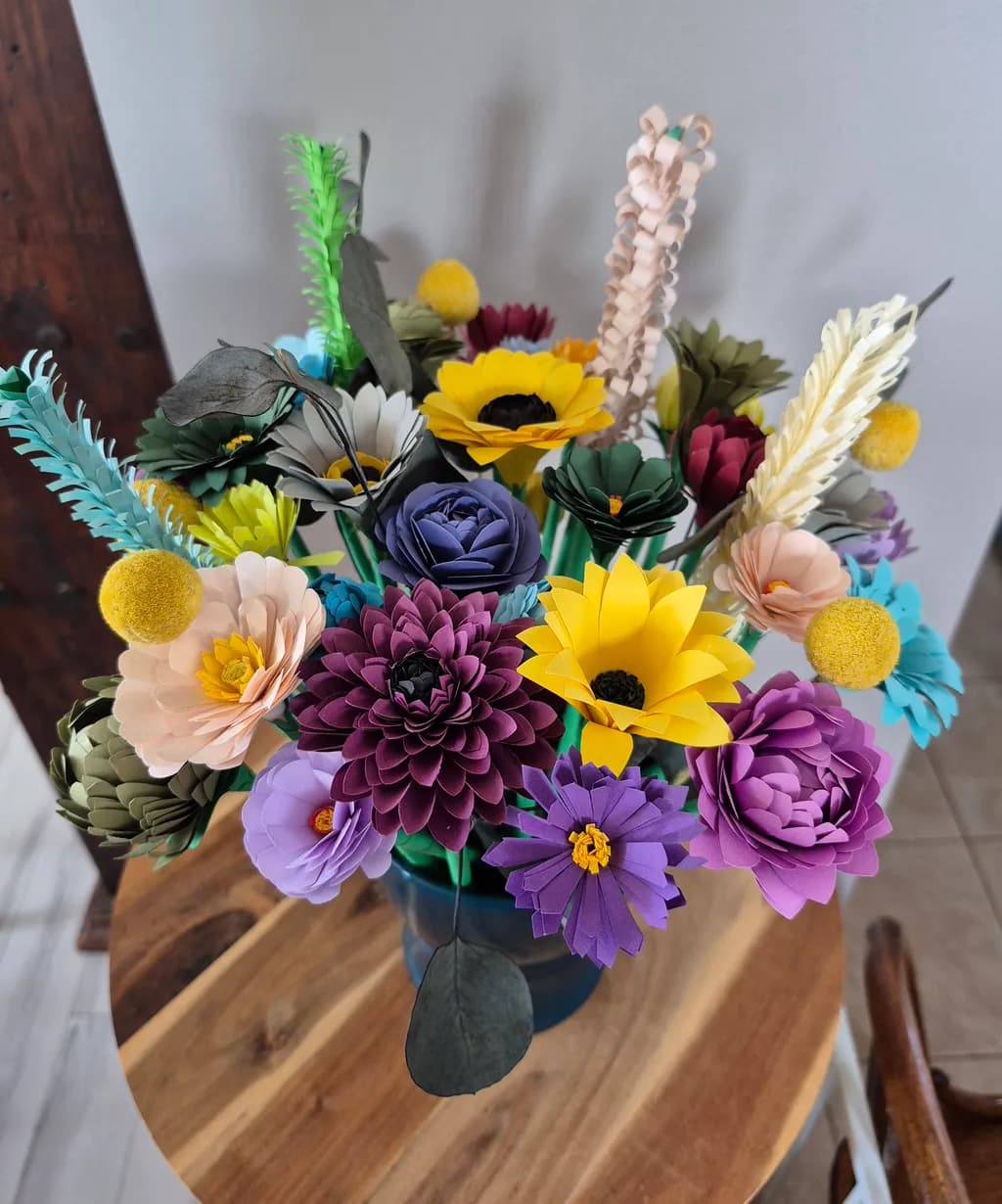 Colorful Paper Flowers Arrangement