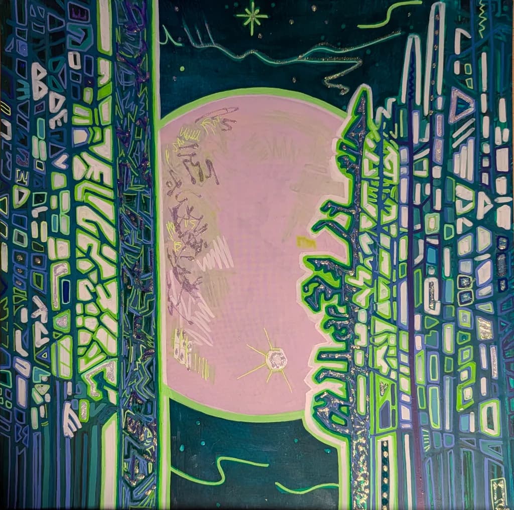 Pink Moon Cityscape