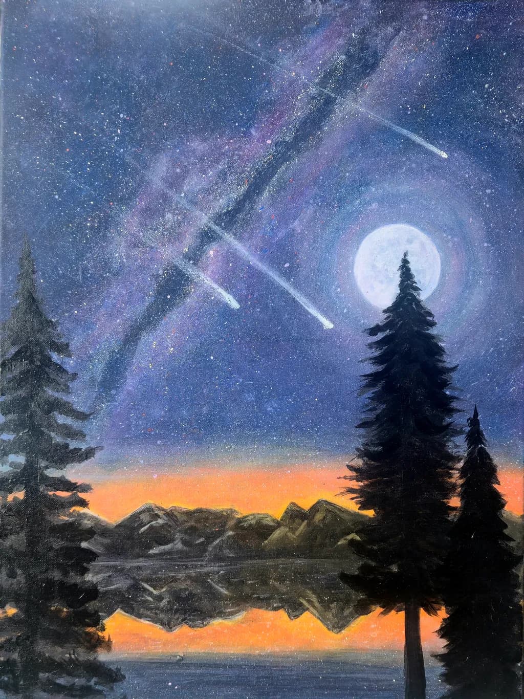 Night Sky Over Mountains