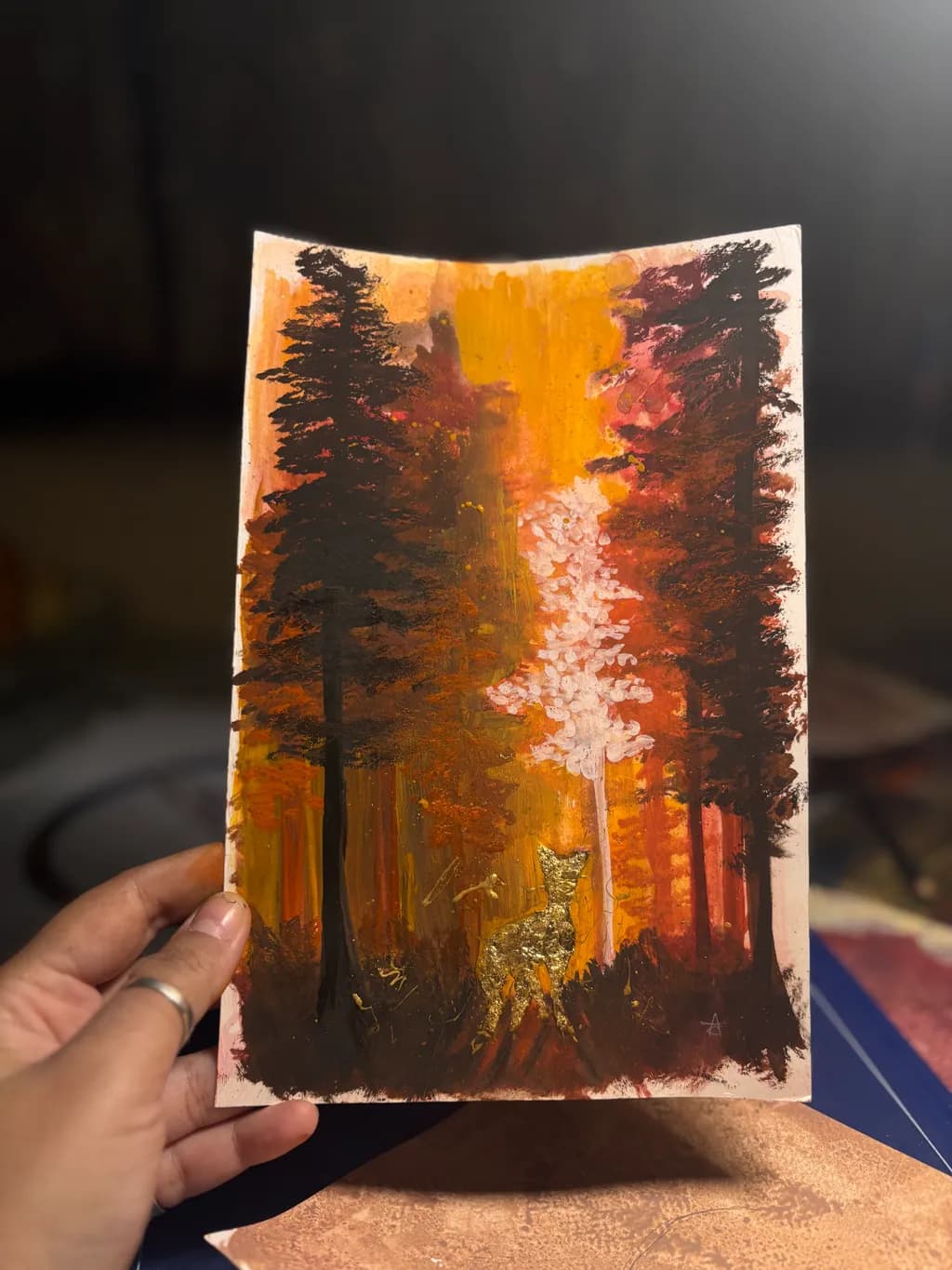 Golden Deer in Forest
