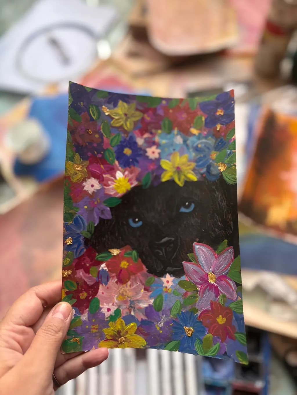 Floral Dog Portrait
