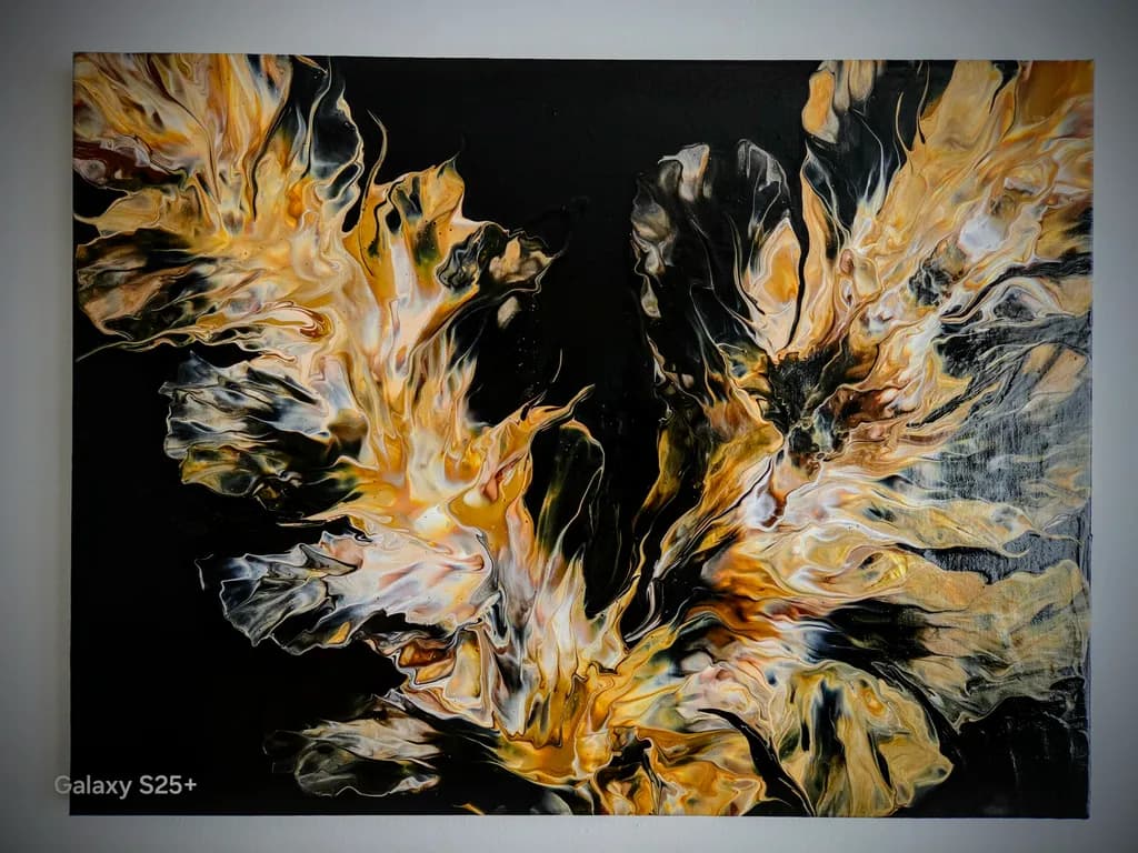 Golden Flames Abstract