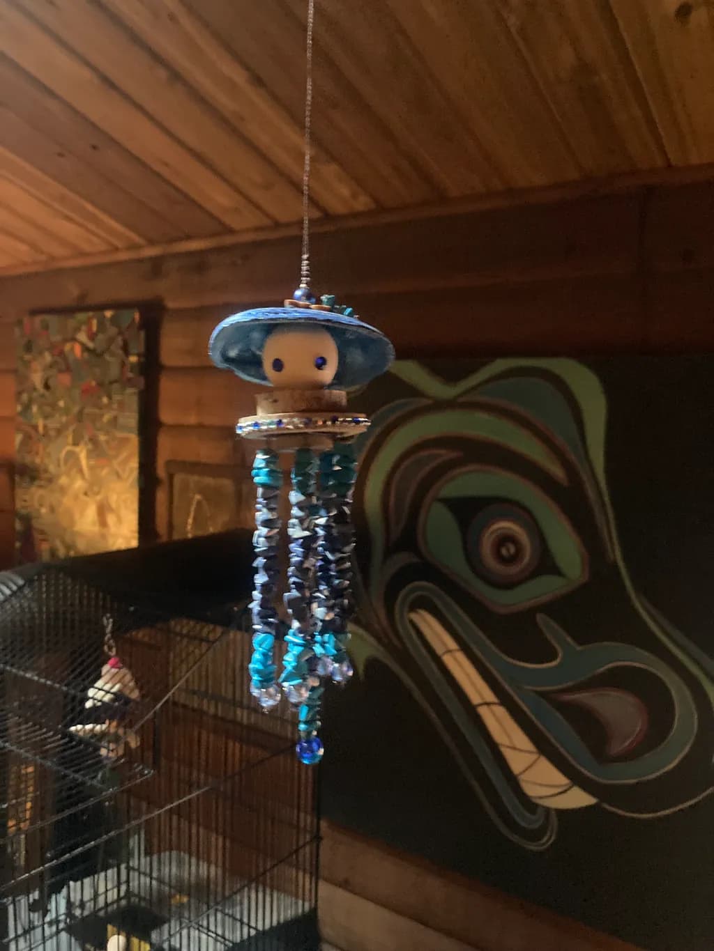 Blue Beaded Jellyfish Ornament