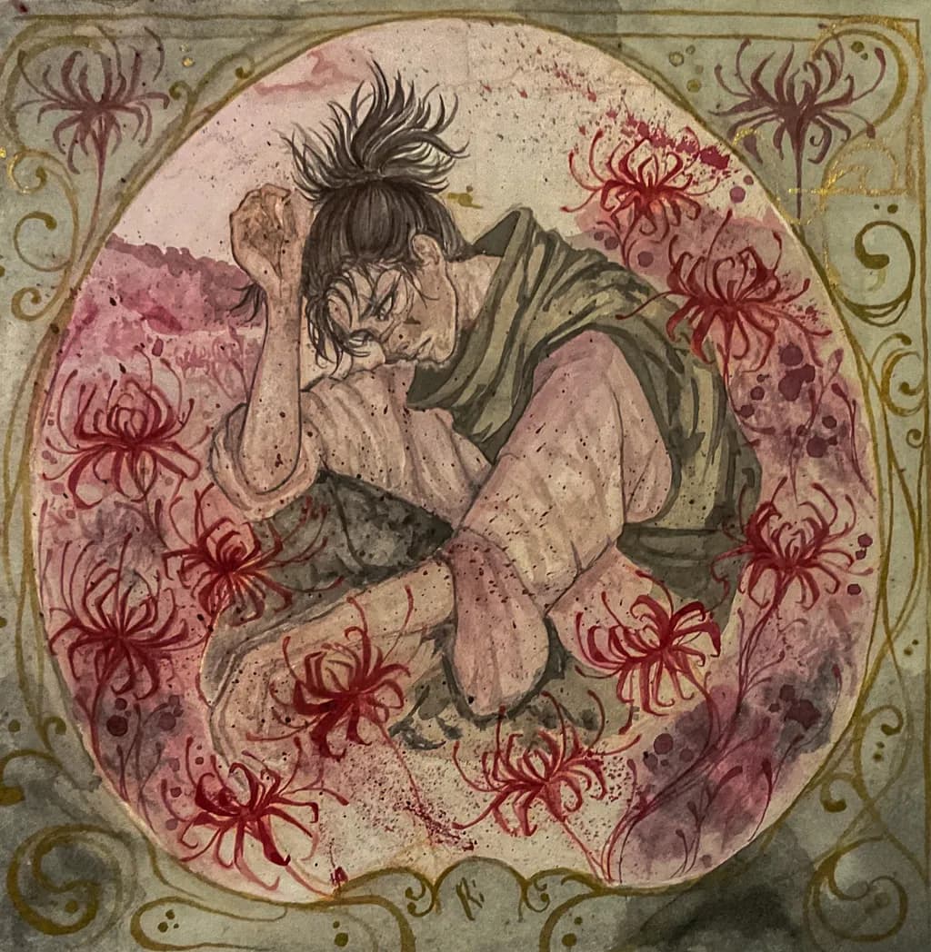 Circle of Red Flowers