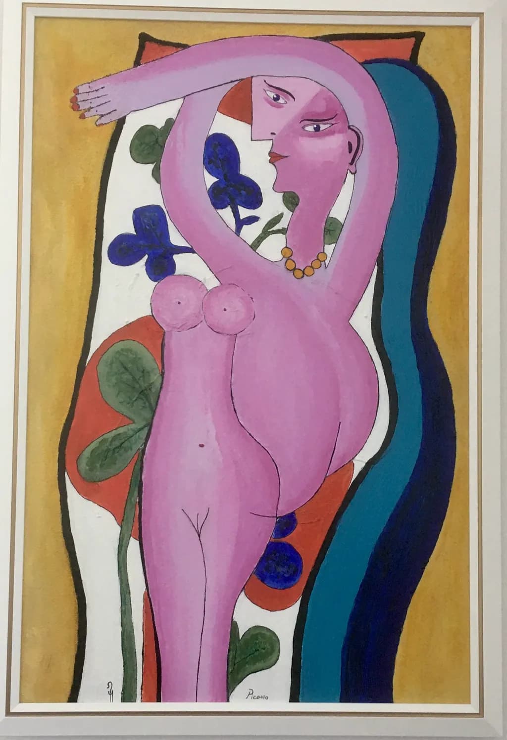 Purple Nude with Flowers