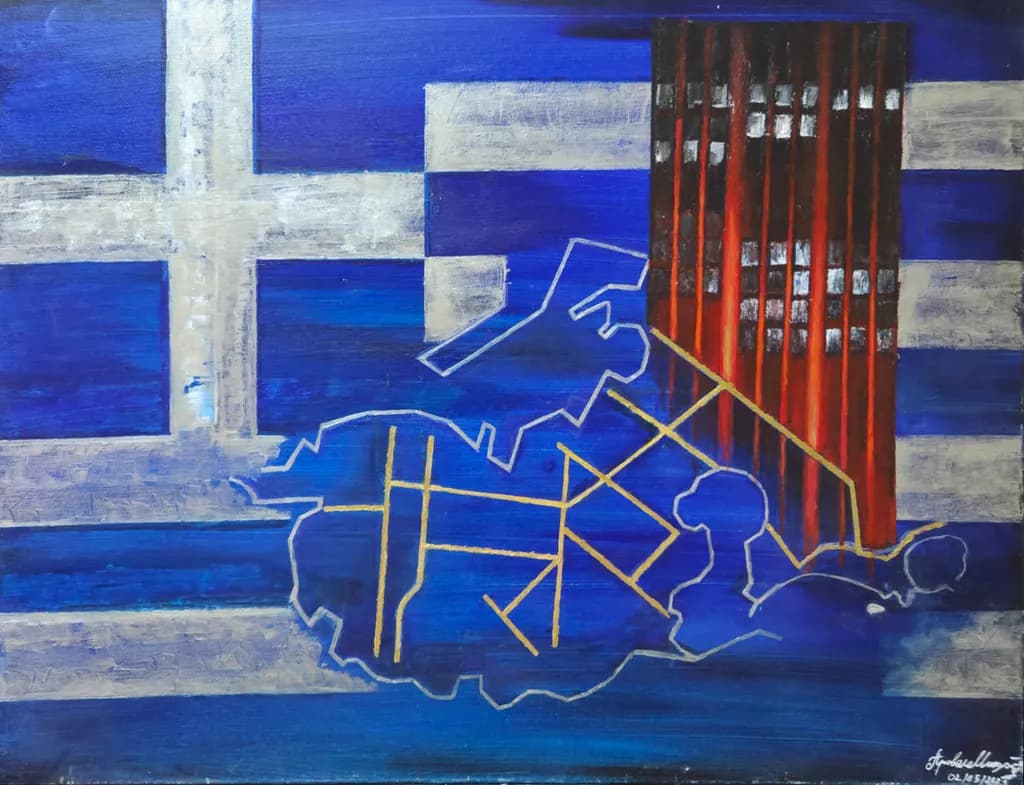 Abstract Cityscape with Grid