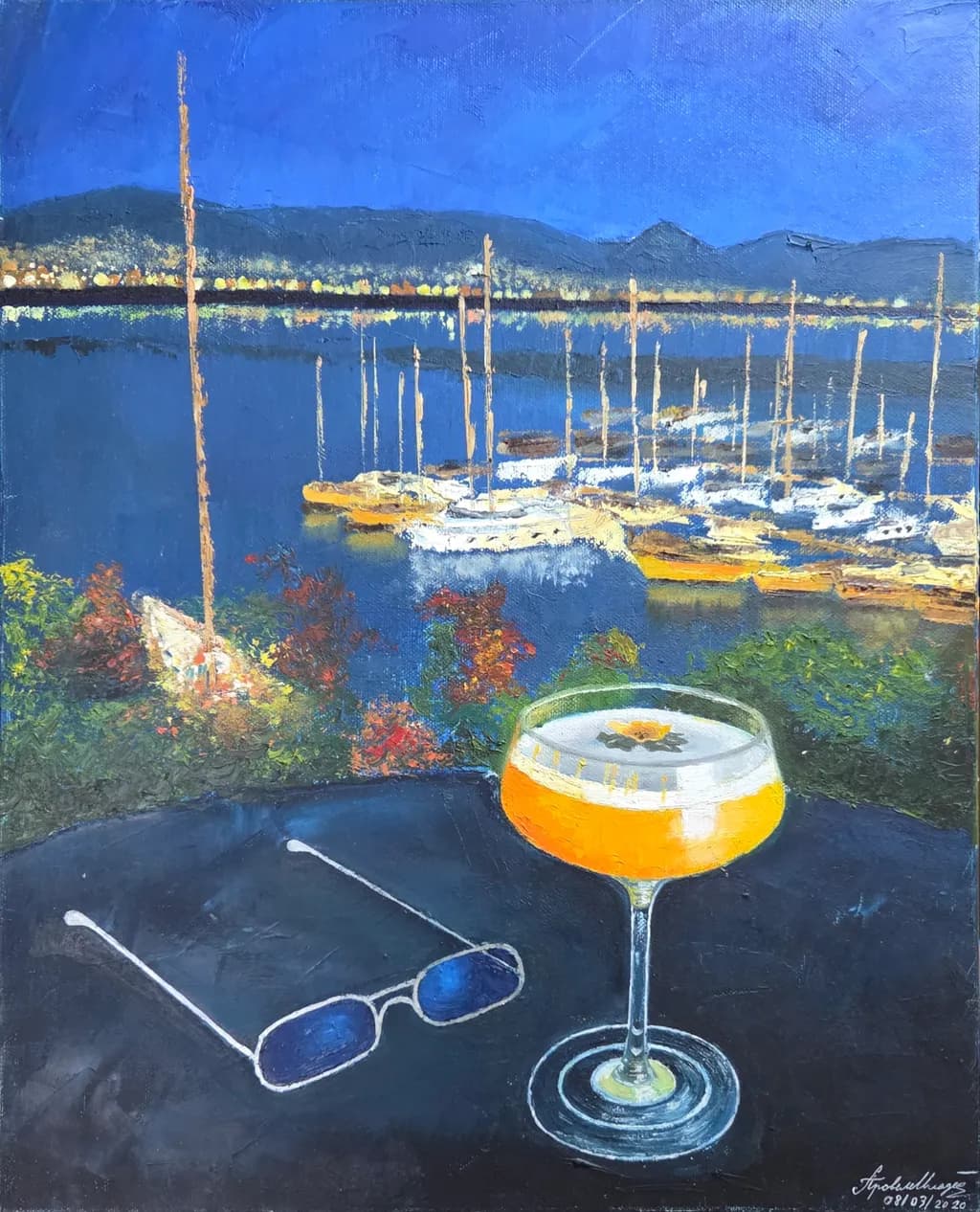 Harbor View with Cocktail