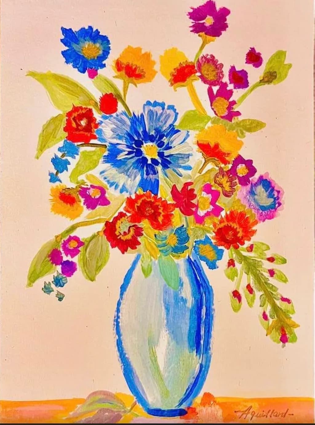 Blue Vase Flowers