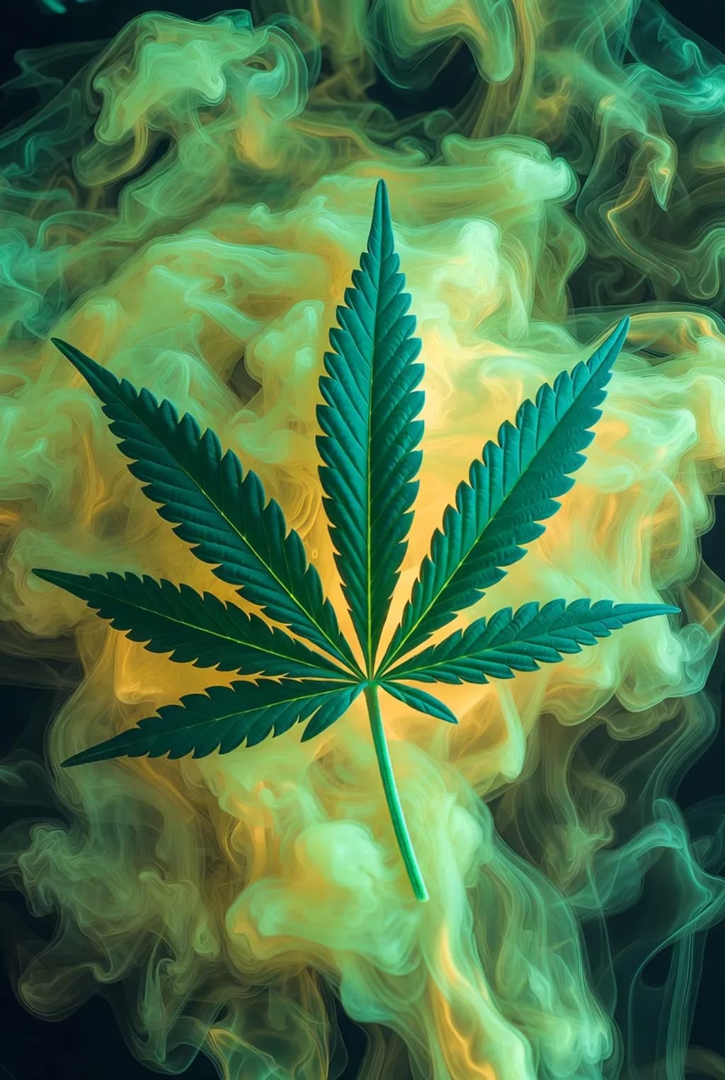 Cannabis Leaf Smoke