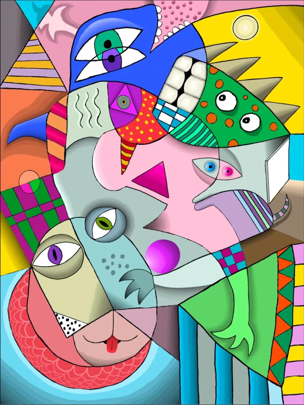 Abstract Faces Composition