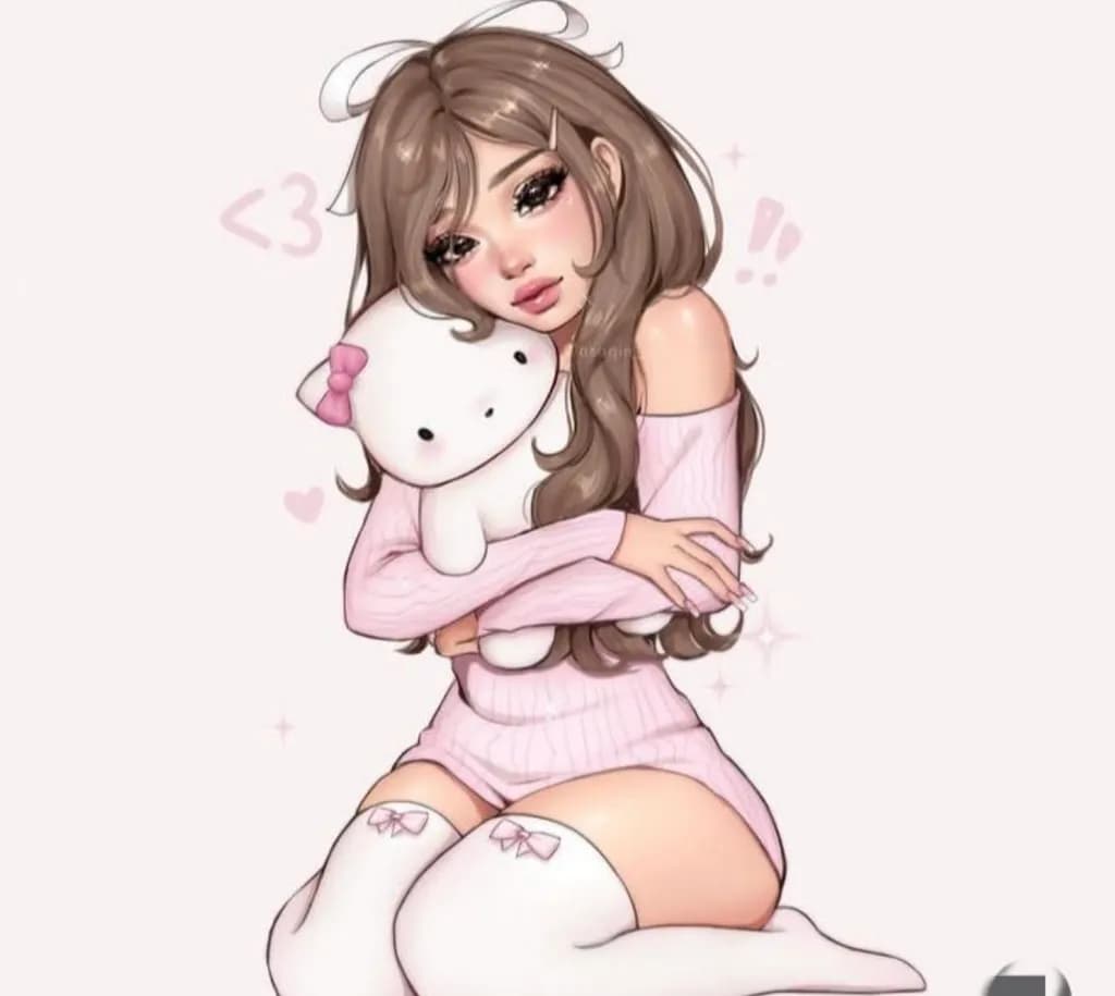 Girl with Plush Cat