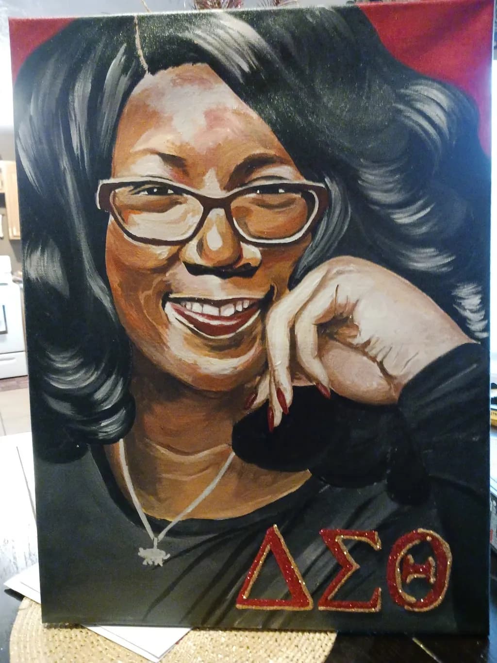 Portrait with Delta Sigma Theta Symbols