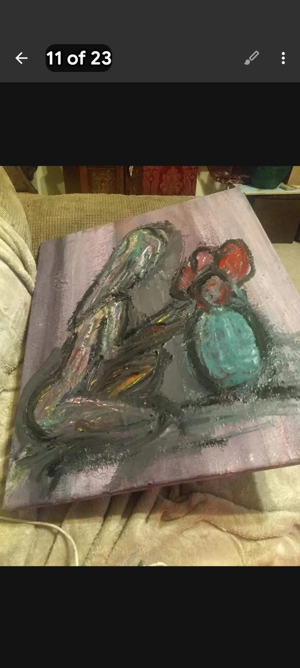 Figure with Vase and Flowers