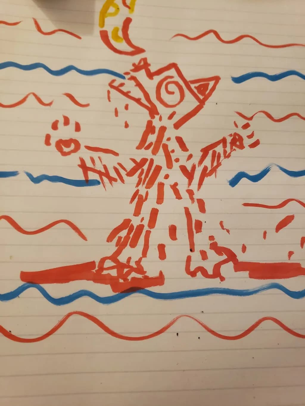 Dancing Figure with Moon