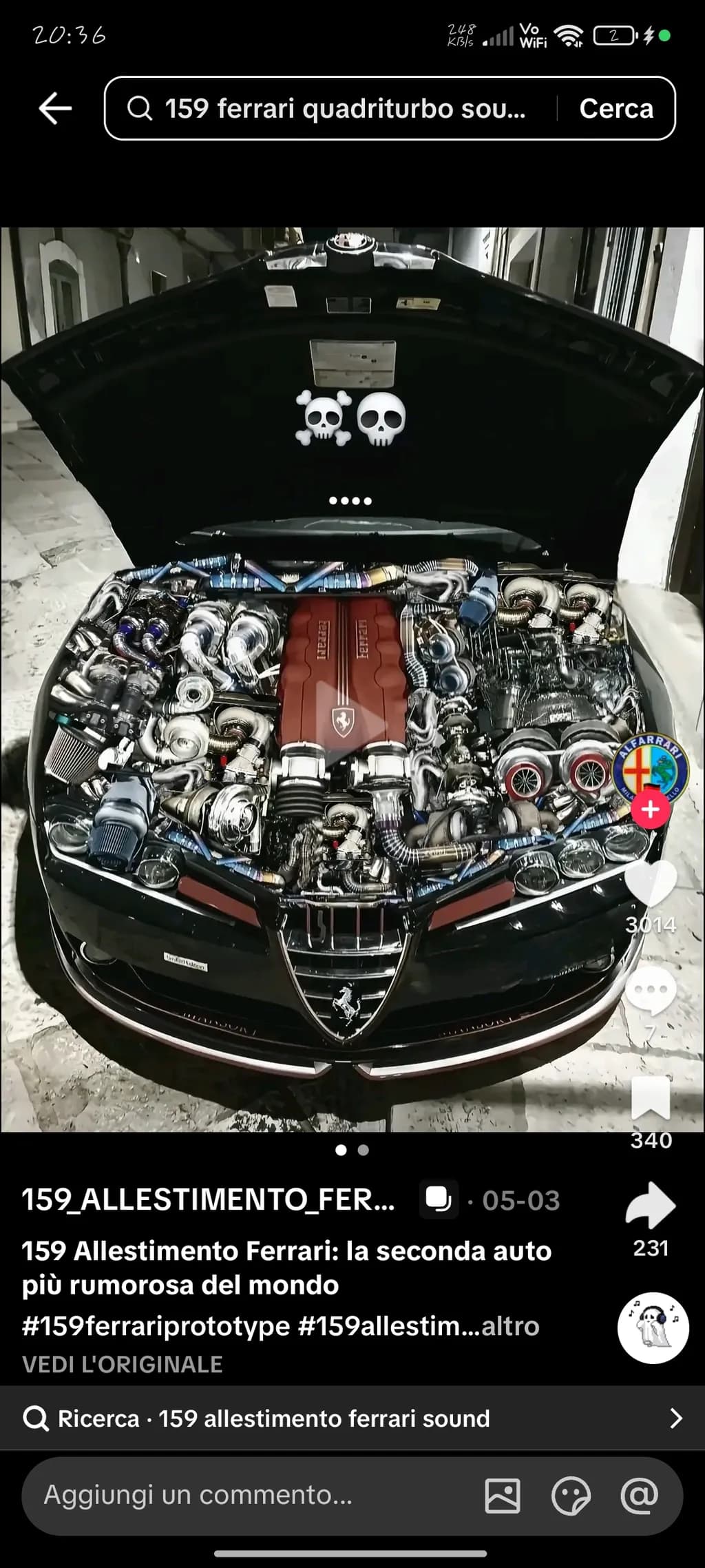 Ferrari 159 Engine Display