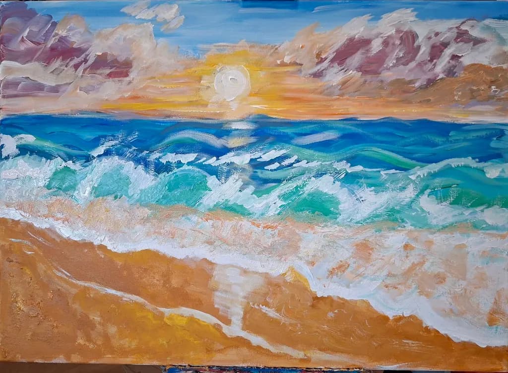 Sea Waves Sunset