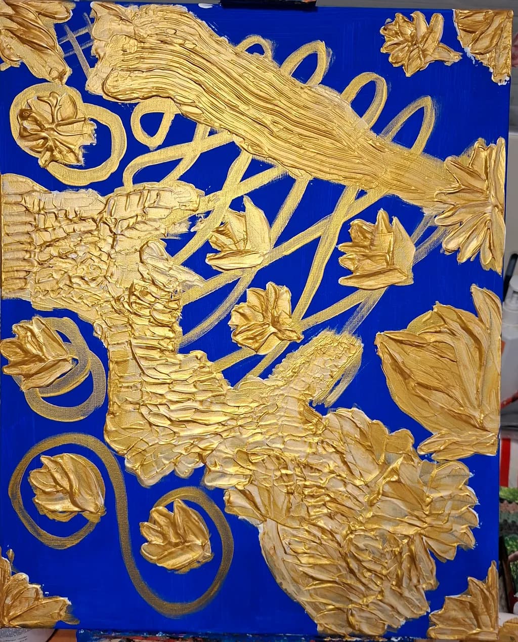 Abstract Blue and Gold Pattern