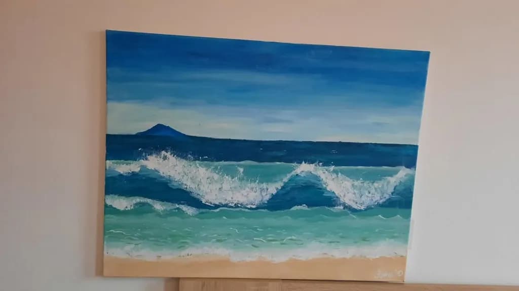 Ocean Waves with Mountain