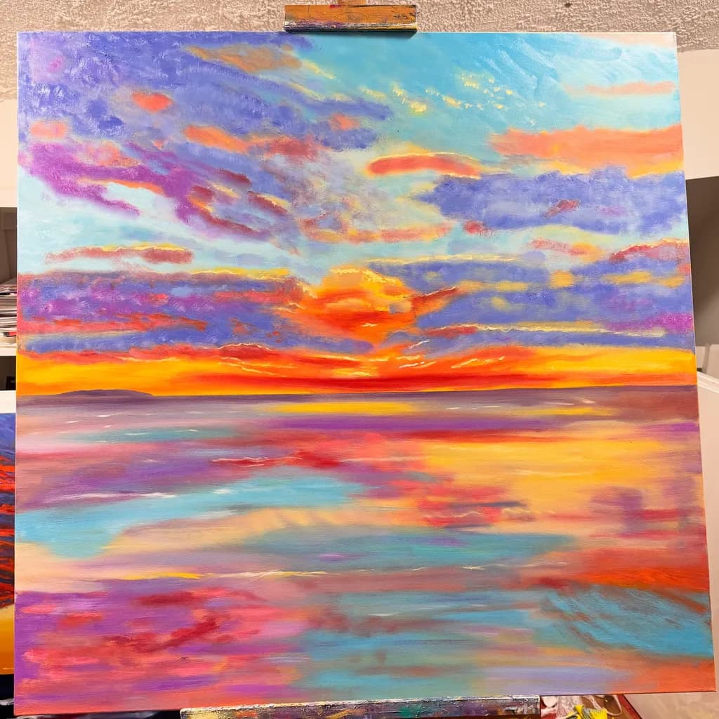 Ocean Sunset Reflection