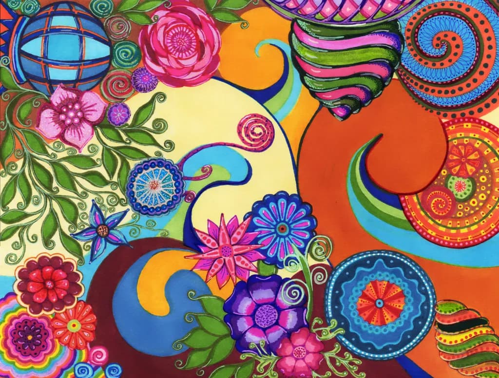 Floral Spiral Burst