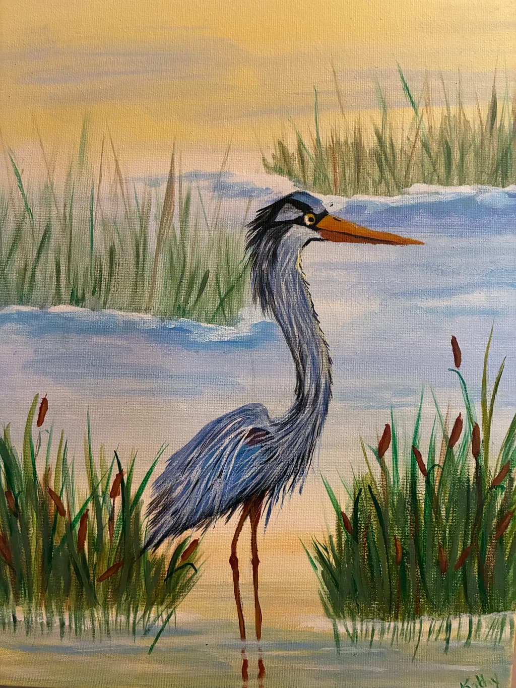 Sunset Heron Wetland