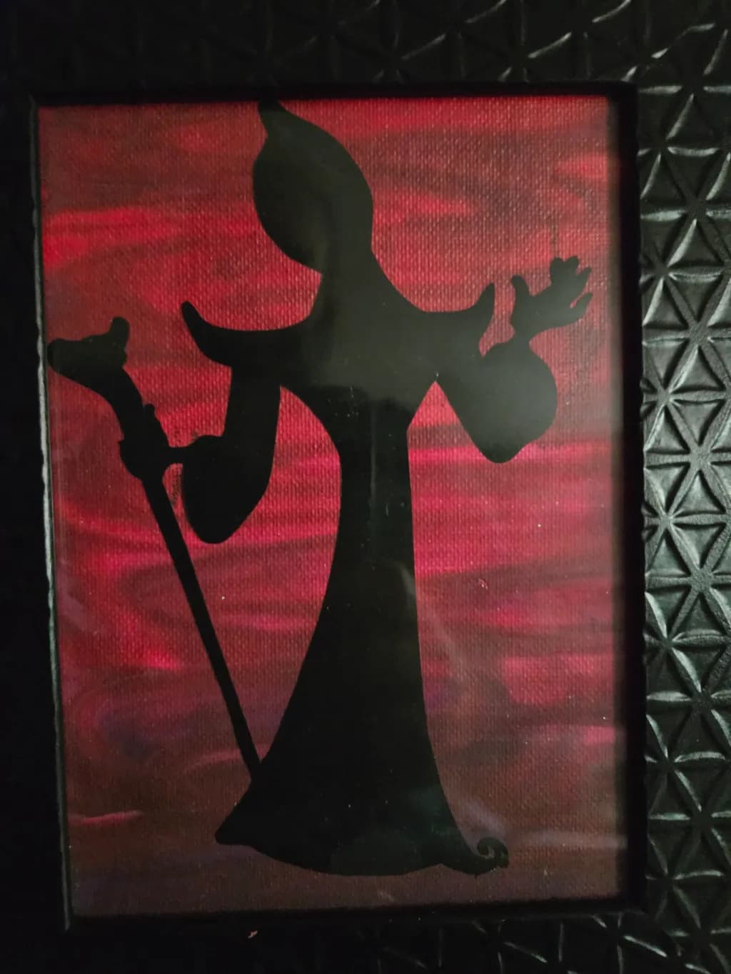 Shadowed Figure on Red