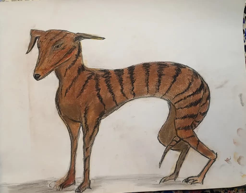 Striped Canine Figure
