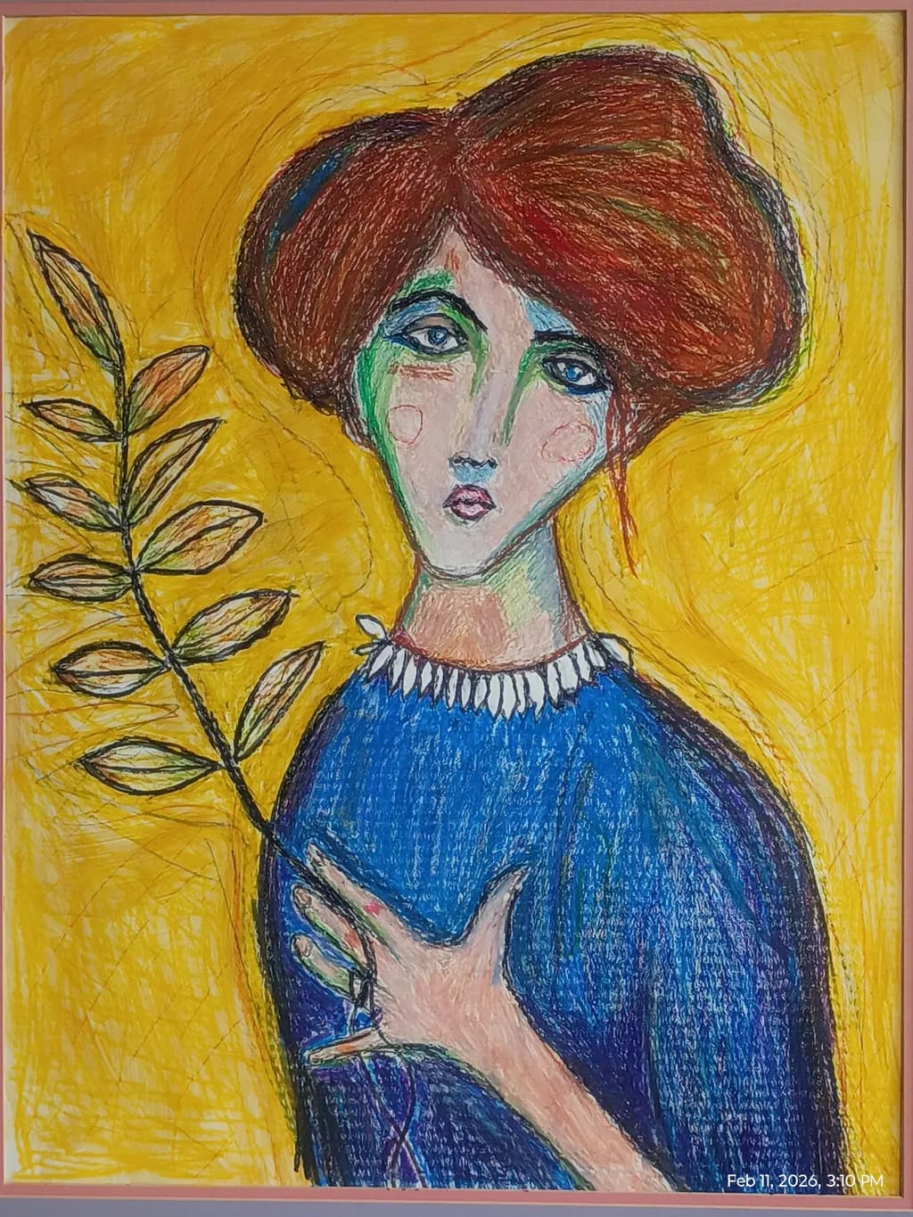 Woman with Leaf Branch