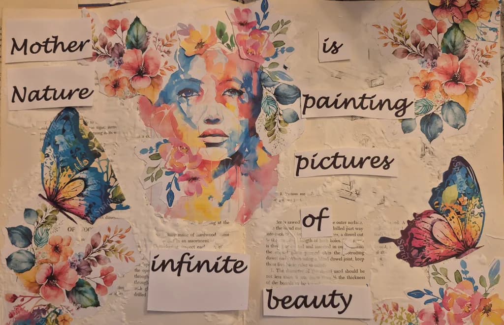 Butterflies and Flowers Collage