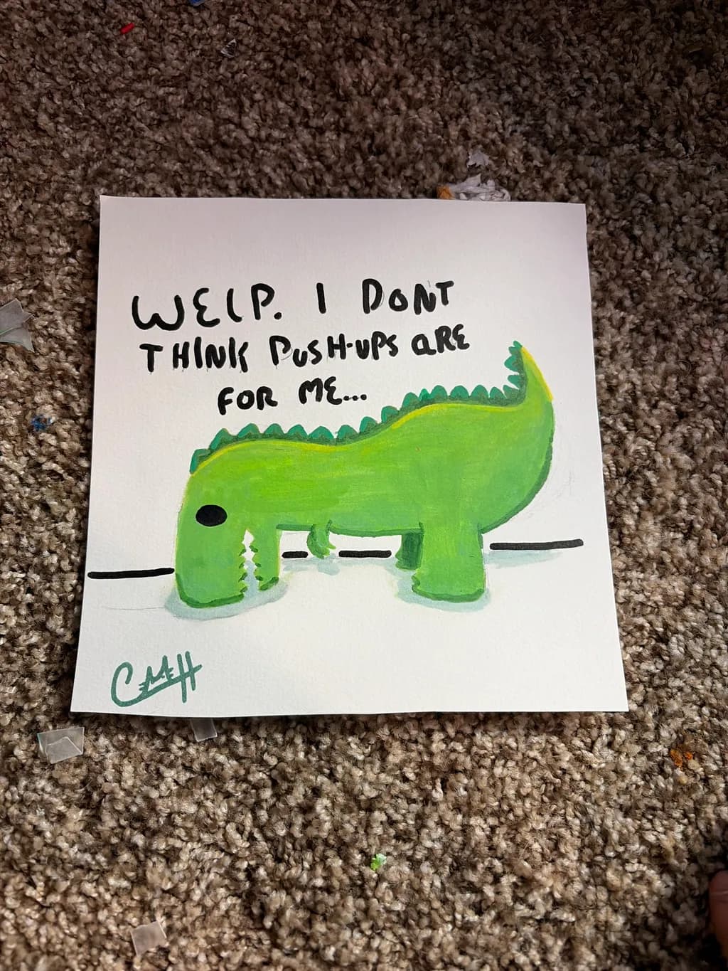 Pushup Dinosaur Struggle