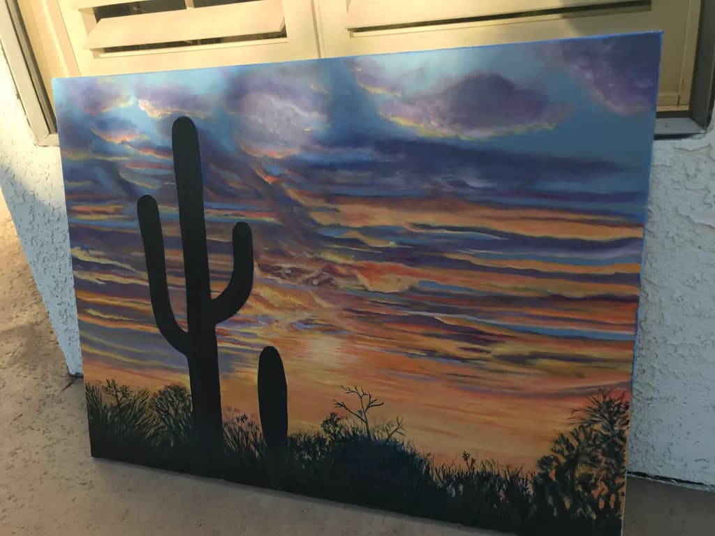 Desert Sunset Silhouette