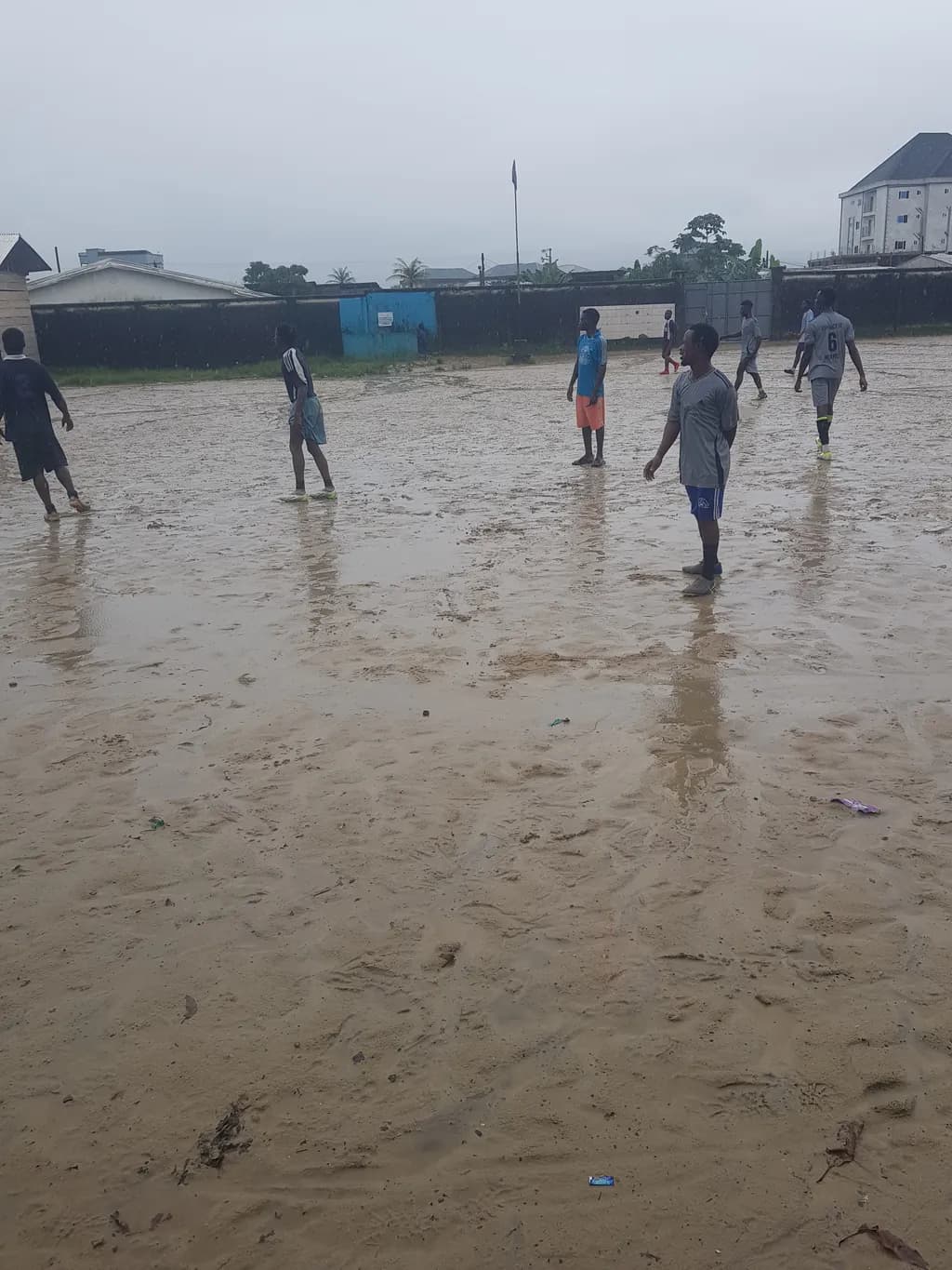 Rainy Soccer Field