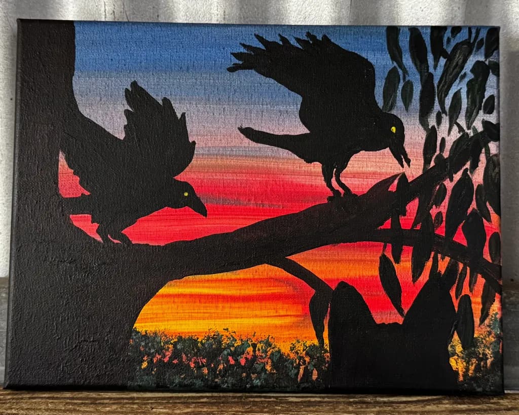 Crows at Sunset