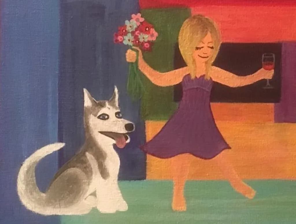 Girl Dancing with Dog