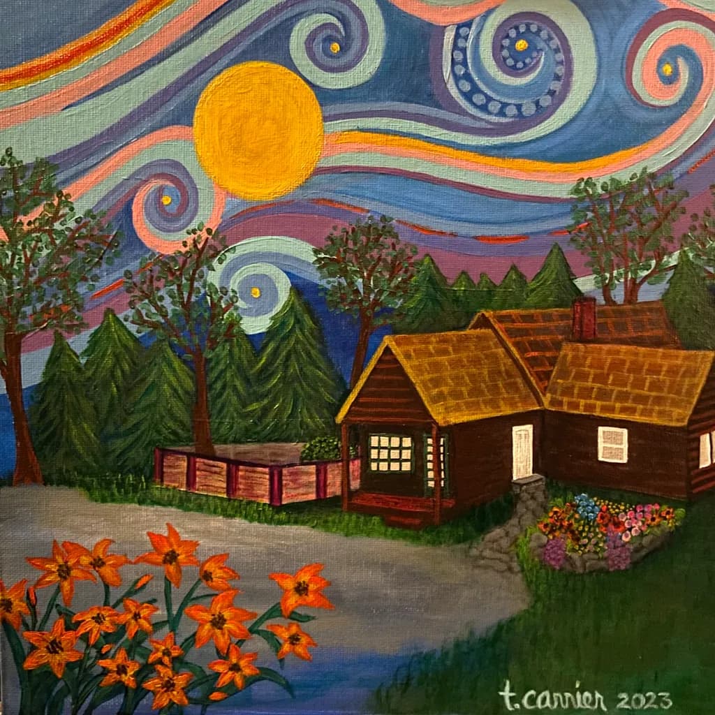 Cabin Sunset Landscape